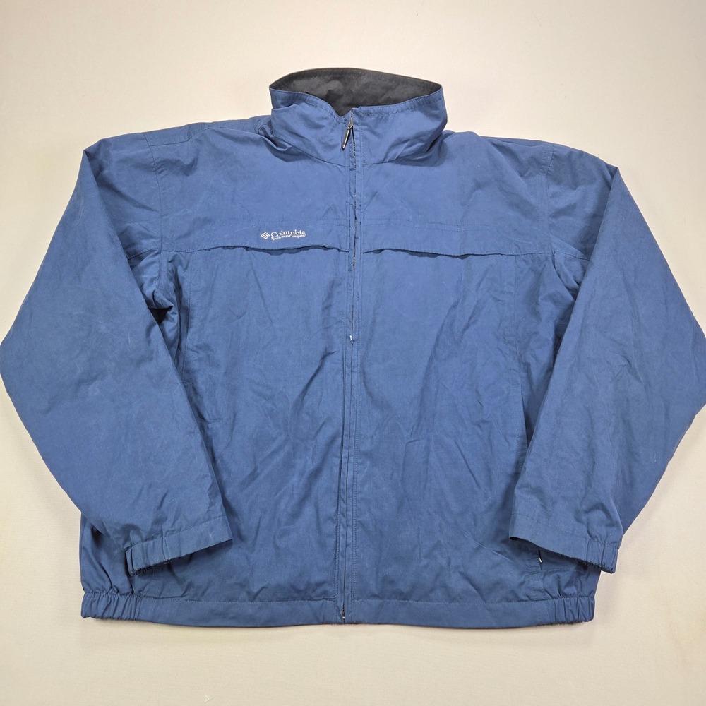 Columbia Jacket Windbreaker‎ Full Zip Mesh Lined Blue Mens XL WM 3022